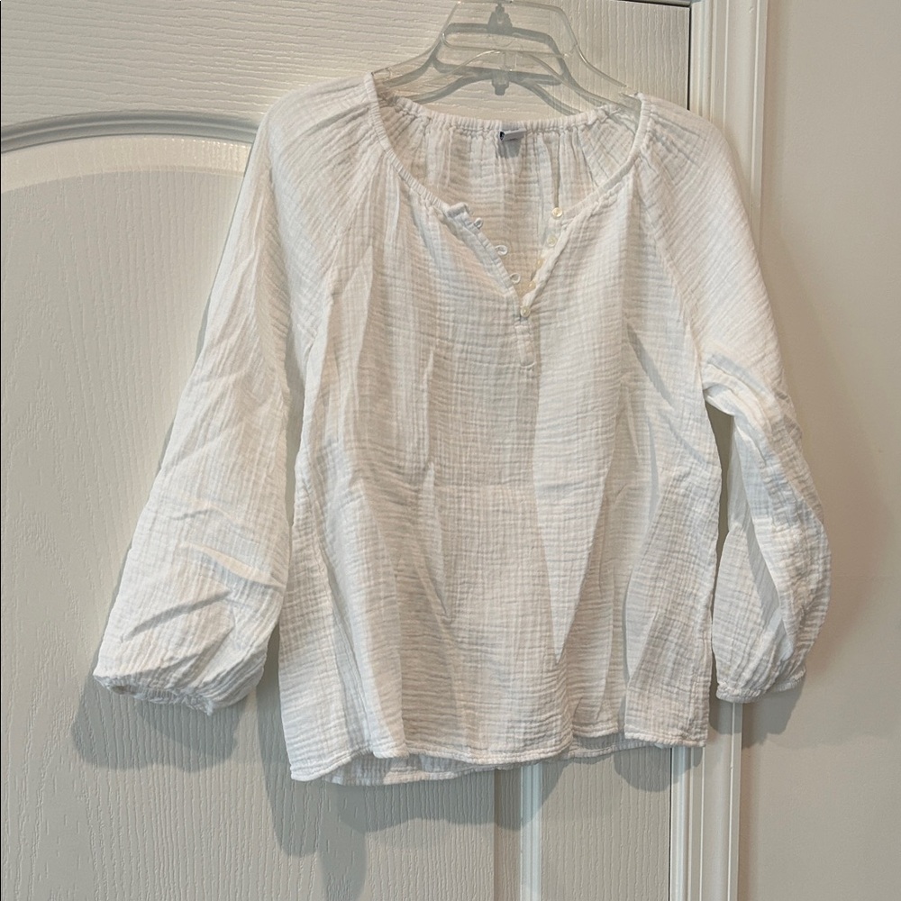 Old Navy Cream Textured Blouse